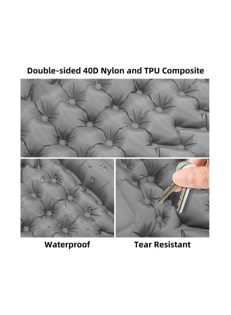 73Hours Air Mattress with Pillow and Built-in Foot Pump, Portable Folding Camping Bed, Inflatable Sleeping Pad for Hiking, Backpacking, Outdoor Travel and Tent Camping, Lightweight Waterproof 20D Nylon + TPU Coating - Image 2