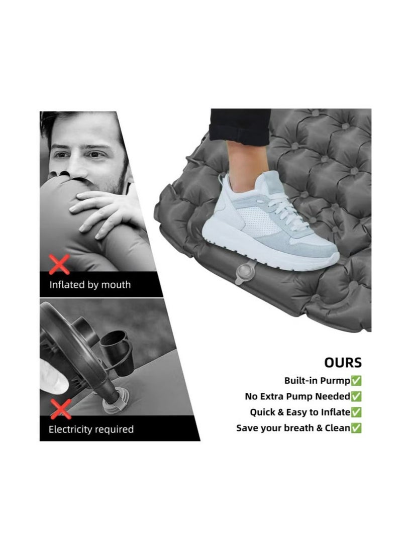 73Hours Air Mattress with Pillow and Built-in Foot Pump, Portable Folding Camping Bed, Inflatable Sleeping Pad for Hiking, Backpacking, Outdoor Travel and Tent Camping, Lightweight Waterproof 20D Nylon + TPU Coating - Image 3