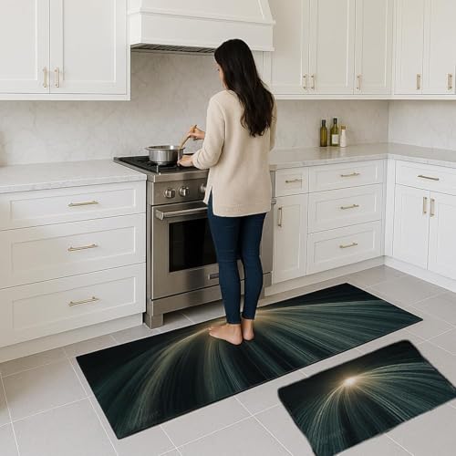 FIGMENT 2 Pcs Kitchen Mat for Floor, Non-Slip Cushioned Standing Mat, Waterproof & Easy to Clean, Comfort Floor Mat for Kitchen, Office & Home (118 * 38 cm, 58 * 38 cm) - Image 5