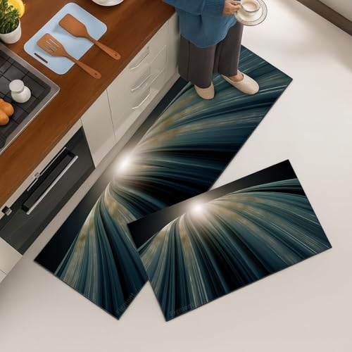 FIGMENT 2 Pcs Kitchen Mat for Floor, Non-Slip Cushioned Standing Mat, Waterproof & Easy to Clean, Comfort Floor Mat for Kitchen, Office & Home (118 * 38 cm, 58 * 38 cm) - Image 1