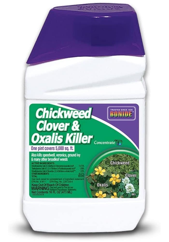 Bonide Chickweed, Clover & Oxalis Killer Concentrate - 16 oz Herbicide for Lawn Care - Image 1