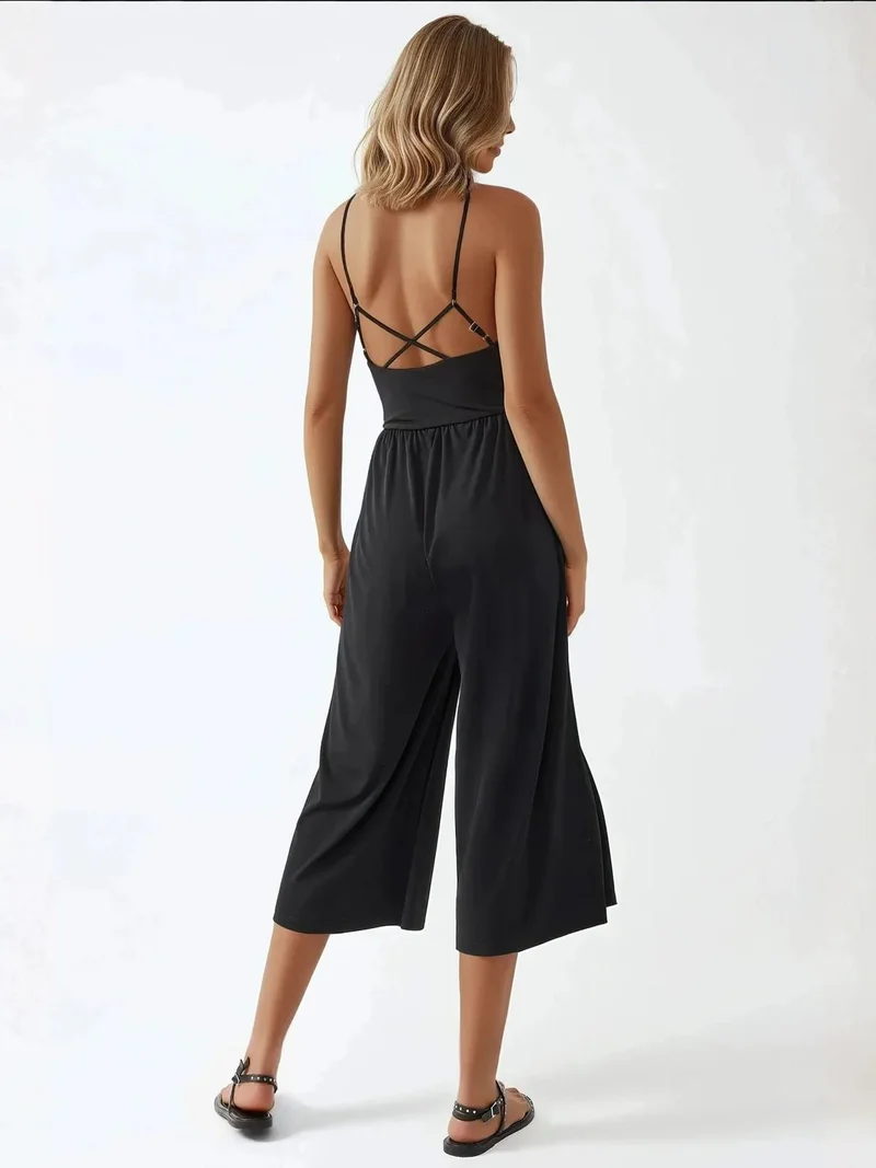 HICCUP V-Neck Basic Jumpsuit