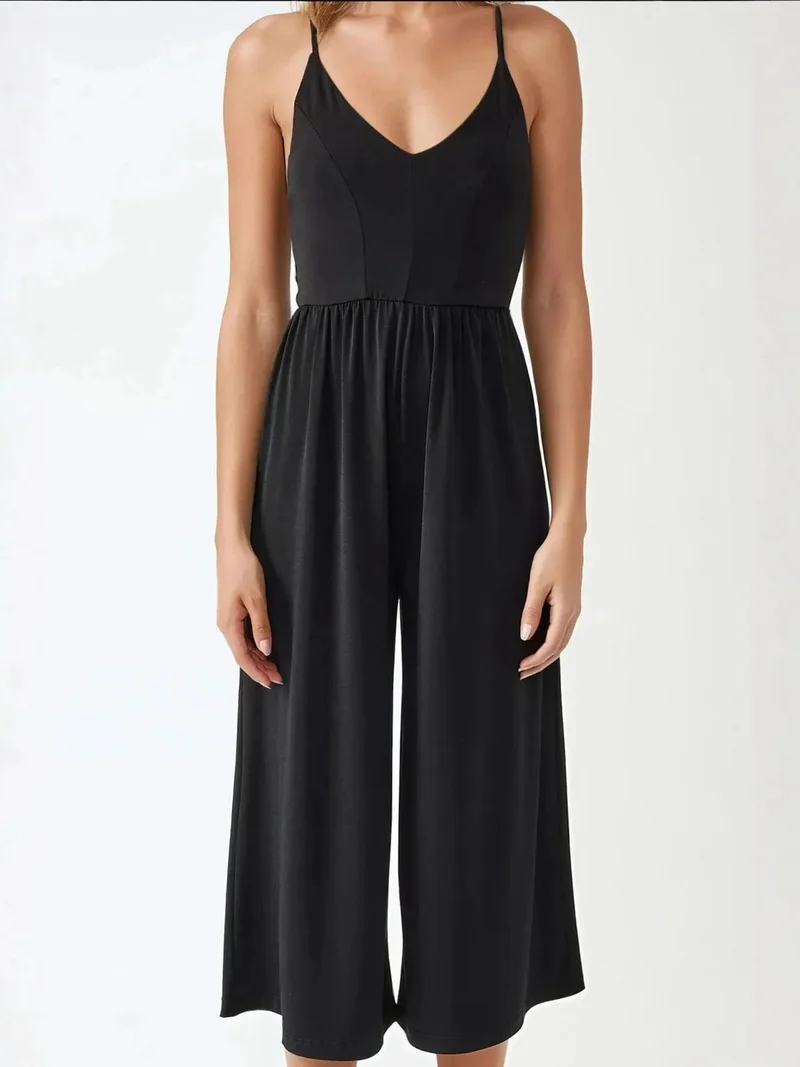 HICCUP V-Neck Basic Jumpsuit