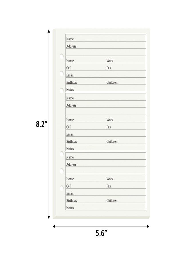suituts Address Book Refill Pages with Alphabetical Tabs, Large Print 600 Contacts Refillable Pages, A5 6-Ring Address Page for Senior Home Office - Image 5
