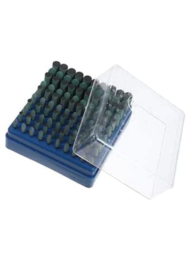 Green Rubber Abrasive Mounted Points Set 100pcs Assorted Grinding Stones for Rotary Tools Metal Polishing - Image 1