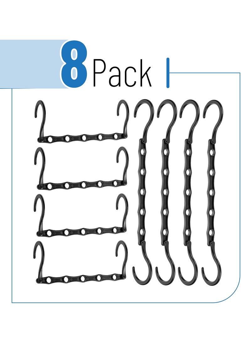 Dovva Space Saving Hangers, Black, 8 Pack, Clothes Hangers Space Saving, Closet Hangers Space Saver, Closet Space Savers, Shirt Hangers Space Saving, Closet Hanger Organizers, Magic Hangers  - Image 2