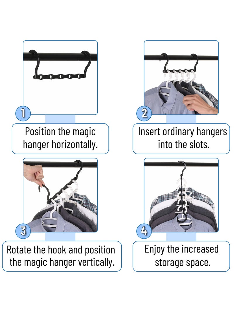 Dovva Space Saving Hangers, Black, 8 Pack, Clothes Hangers Space Saving, Closet Hangers Space Saver, Closet Space Savers, Shirt Hangers Space Saving, Closet Hanger Organizers, Magic Hangers  - Image 5