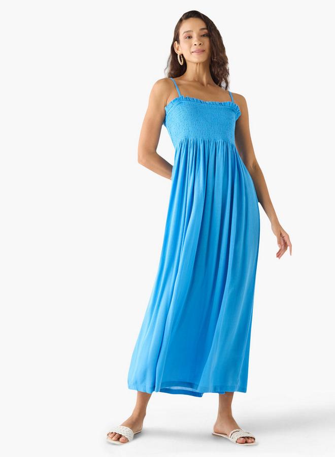 سبلاش فيڤ فستان ماكسي بياقة سموكد - Image 2