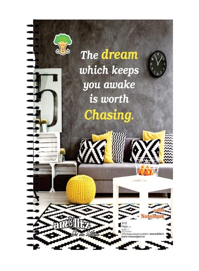 amblitz Spiral Notebook | 500 Pages | UnRuled | Pack of 2 | A4 Size | Beautiful Covers with Motivational Quotes | School College Student Notemaking Notebook | 70 GSM Thick Paper - Image 3