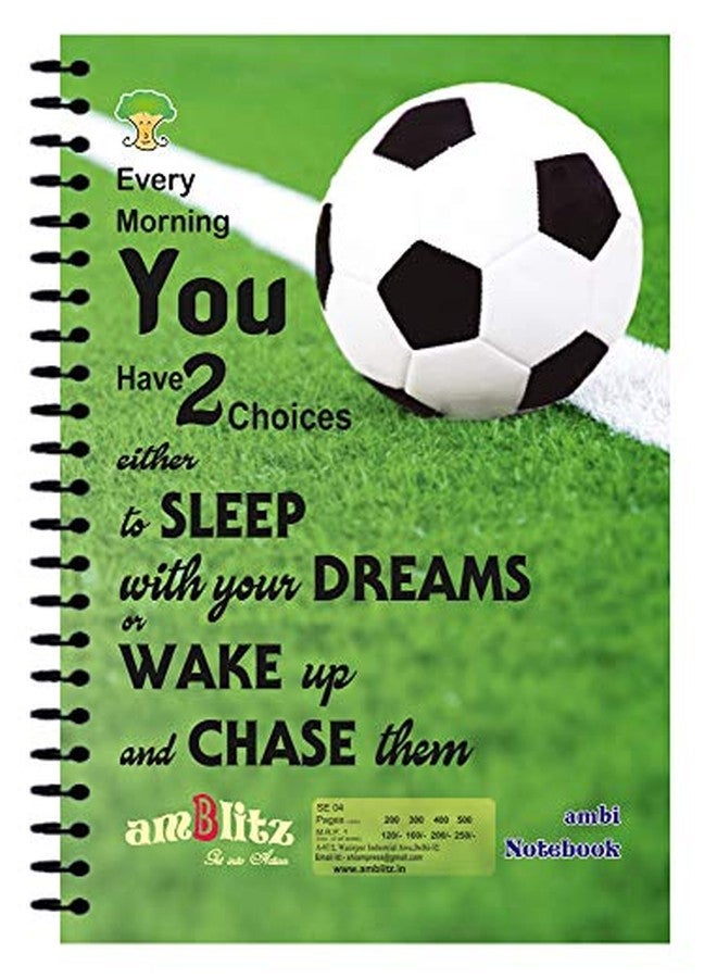 amblitz Spiral Notebook | 500 Pages | UnRuled | Pack of 2 | A4 Size | Beautiful Covers with Motivational Quotes | School College Student Notemaking Notebook | 70 GSM Thick Paper - Image 1