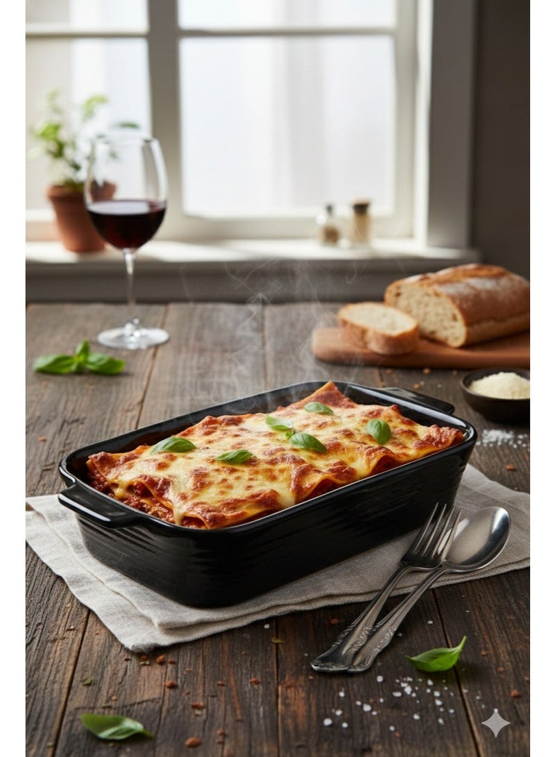 صينية خبز سيراميك مستطيلة – بمقابض جانبية - Image 3