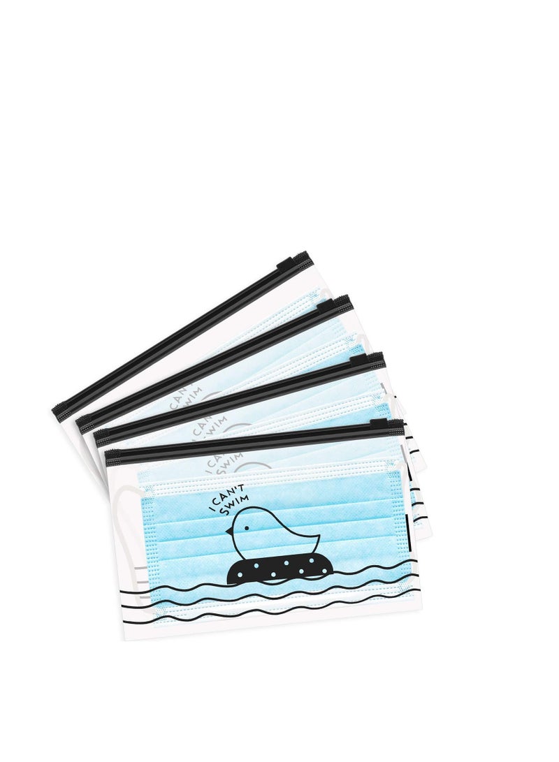 Y&D Plastic Face Cover Storage Bag, 50 Pieces Reusable Envelope Letter Size Organizer Case Mask Zipper Multipurpose Slider Pouch Bags for School Office Supplies 8.1 x 5.2 Inch 