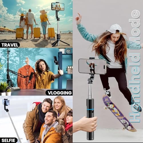 WeCool S2s Selfie Stick Tripod, 6sec Telescopic Pole with 42in/106cm extendable Selfie Stick, Detachable Mobile Holder with Wireless Remote for Photoshoot & Vlogging, Compatible with iPhone & Android - Image 3