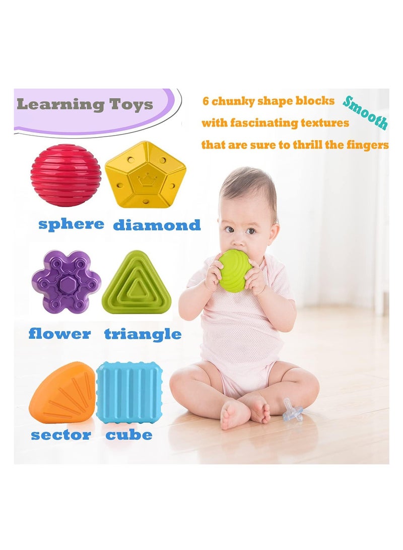 Raxoom Montessori Toys for 1 Year Old,Baby Sorter Toy Colorful Cube and 6 Pcs Multi Sensory Shape, Toddler Developmental Learning Toys Birthday Gifts,Baby Toys 6-12-18 Months - Image 4