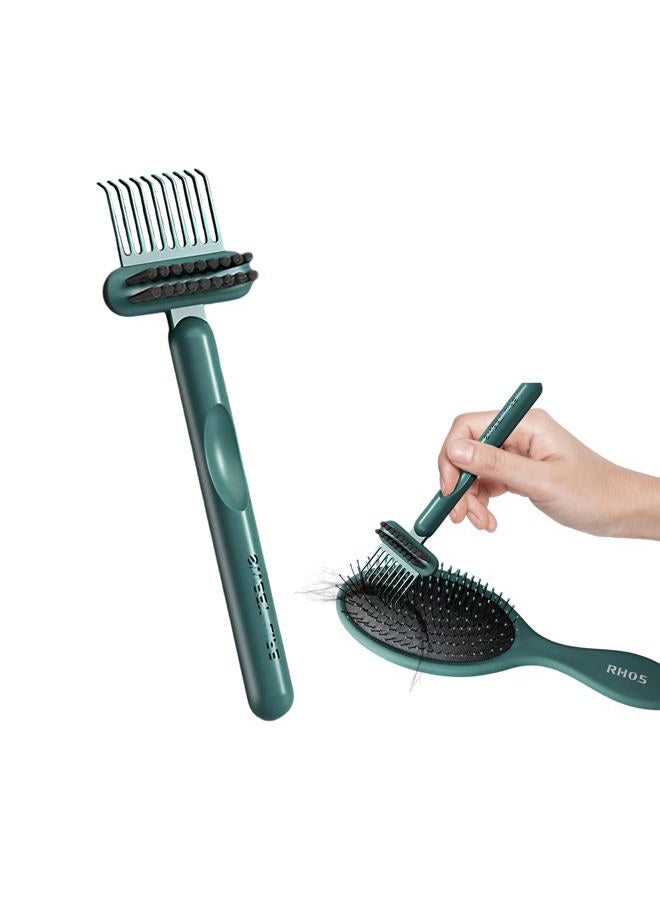 RHOS 2-in-1 Hair Brush Cleaner and Remover Tool - Comb for Removing Hair and Dust, Suitable for Home and Salon Use (1 Pack-Green) - Image 1