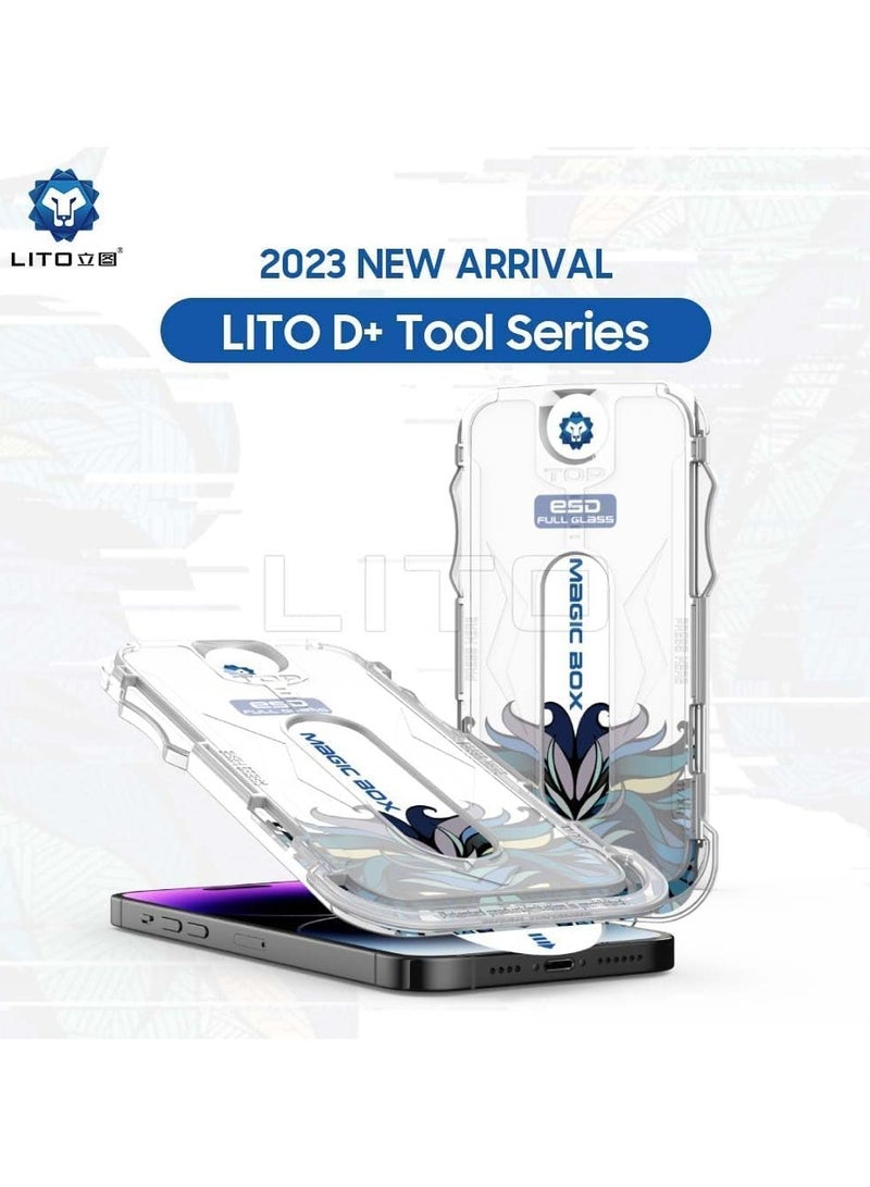 ليتو شاشة حماية زجاجية كاملة لموبايل ايفون 13 برو ماكس ليتو ماجيك بوكس دي بلس تولز من انبلاك - شفافة - Image 3