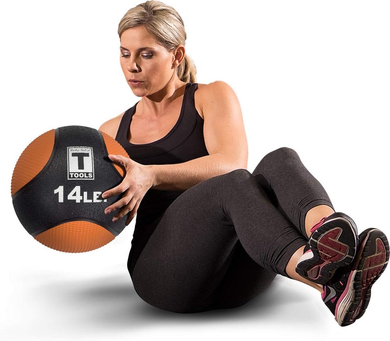 Body Solid Rubber Medicine Ball - Superior Grip, Textured Surface, Adjustable Air Pressure Fitness Balls - Ideal for Cardio and Core Exercise in Home & Gym Workouts - Image 2