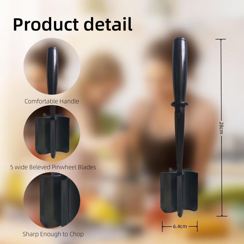 mythos MYTHOS Meat Chopper Heat Resistant Meat Masher for Hamburger Meat Ground Beef Smasher Nylon Hamburger Chopper Utensil Ground Meat Non Stick Chopper Potato Masher Tool 1 Pack Black - Image 2