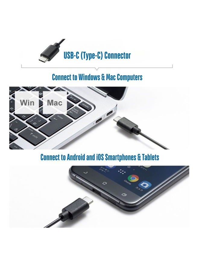 CBUS فأرة USB C سلكية، فأرة كمبيوتر هادئة بـ 6 أزرار - 4 سرعات DPI، تصميم مريح، إضاءة خلفية LED - متوافقة مع ماك، كروم بوك، HP، DELL XPS، ASUS، سيرفيس، فأرة ألعاب صامتة سلكية من نوع C - Image 4