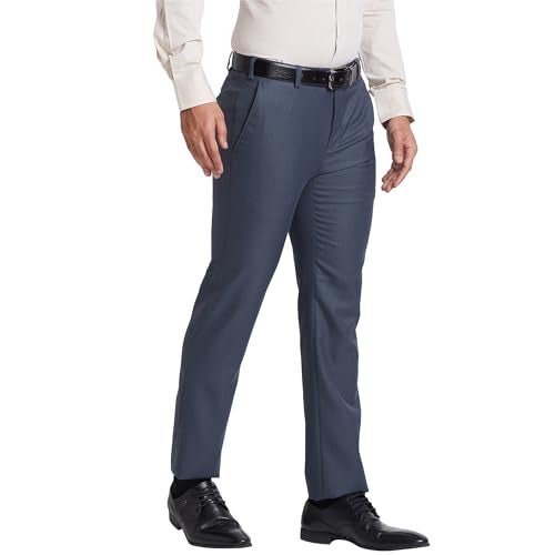 Raymond Men's Flat Front Slim Fit Dark Grey Formal Trouser - Image 2