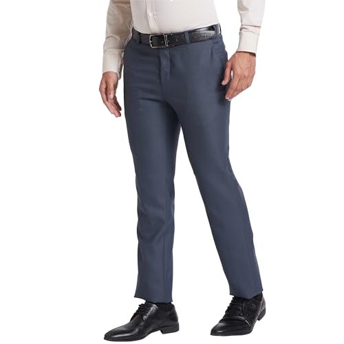 Raymond Men's Flat Front Slim Fit Dark Grey Formal Trouser - Image 3