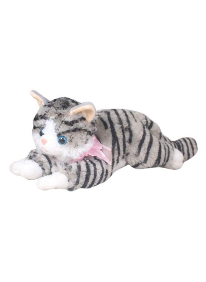 Tickles - Grey Cute Laying Cat Plush Animal Stuffed Soft Toy For Kids (Color: Grey Size: 20 Cm) - Image 1