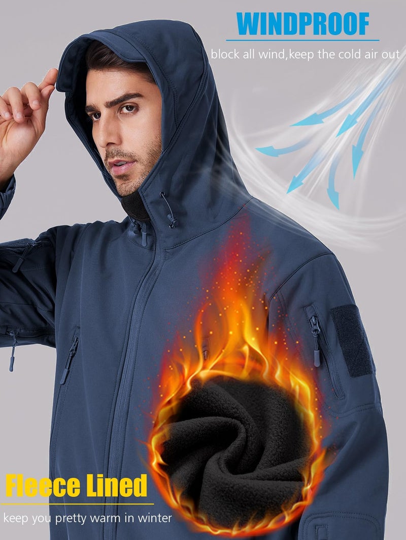 ReFire Gear Men's Army Special Ops Military Tactical Jacket Softshell Fleece Hooded Outdoor Coat - Image 2