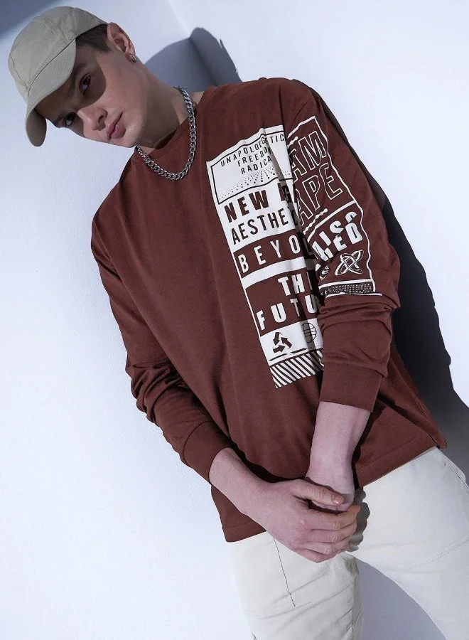 Hubberholme Men's Brown T-shirts - Classic Fit and Comfortable Style