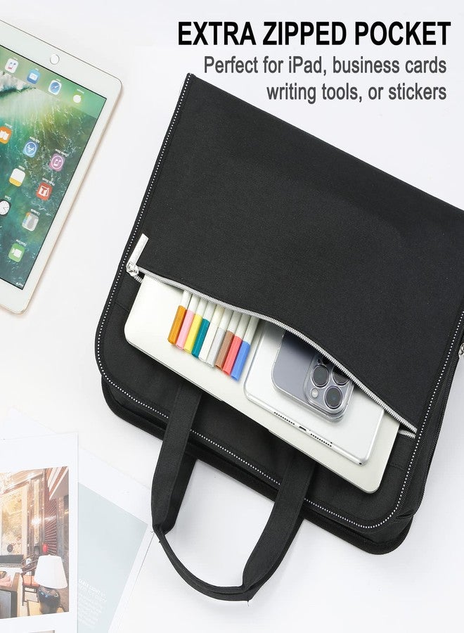 SEEKIND Heavy Duty Accordian File Organizer with Handle,26 Pockets Expanding File Folder, Portable Cloth Document Organizer Accordion File Keeper for Letter Size / A4 File, for Office, School-Black - Image 5