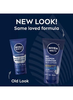 NIVEA MEN Maximum Hydration Face Lotion, Face Lotion With Broad Spectrum Spf 15 Sunscreen For Men, 4 Pack Of 2.5 Fl Oz Tubes  - Image 2