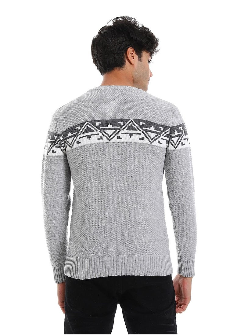 Caesar Wool Mens Pullover With Multi Design  - Image 3