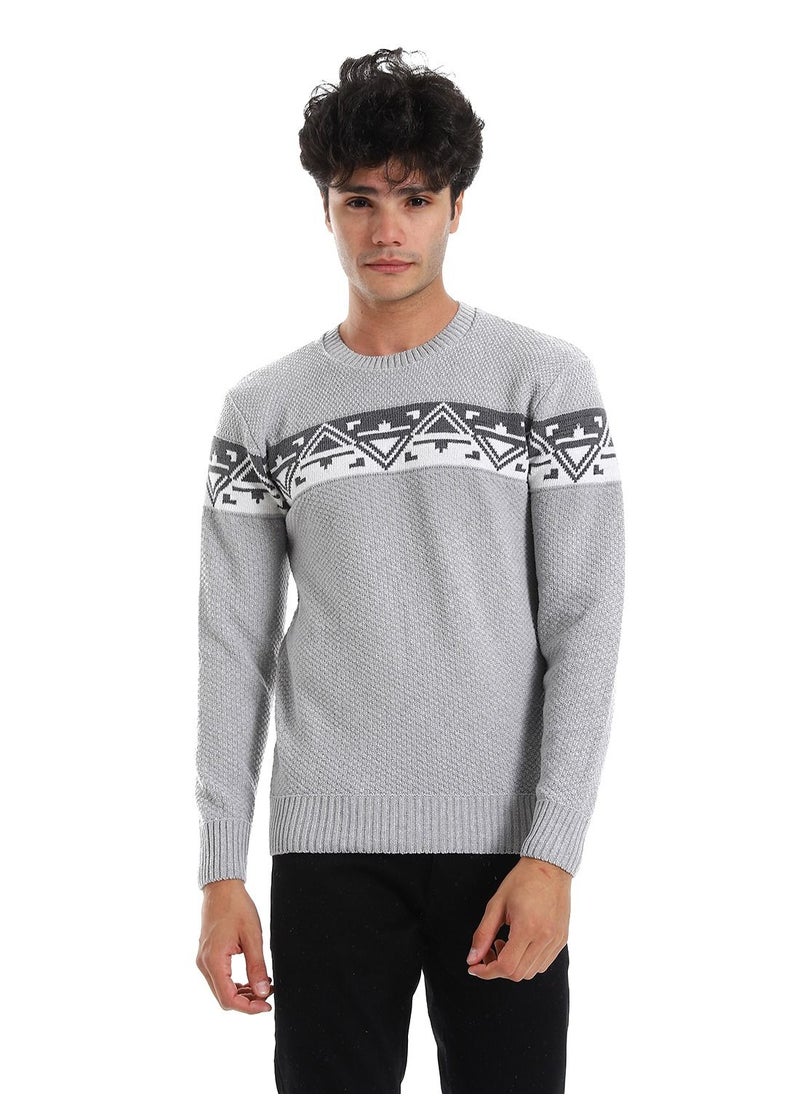 Caesar Wool Mens Pullover With Multi Design  - Image 1