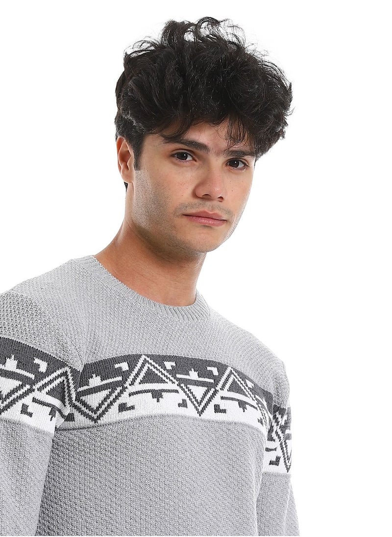 Caesar Wool Mens Pullover With Multi Design  - Image 4