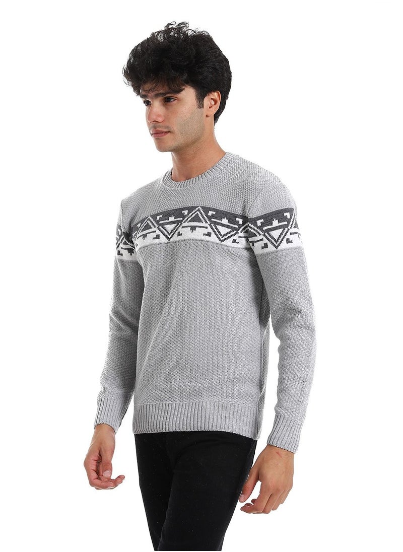 Caesar Wool Mens Pullover With Multi Design  - Image 2