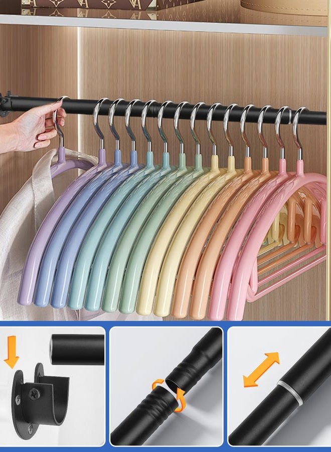 FIRJOY Closet Rods for Hanging Clothes - Heavy Duty, Length Adjustable (Black, 30.5" - 40") - Image 5
