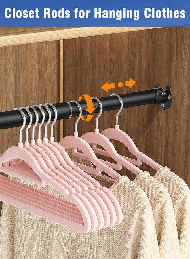 FIRJOY Closet Rods for Hanging Clothes - Heavy Duty, Length Adjustable (Black, 30.5" - 40") - Image 2
