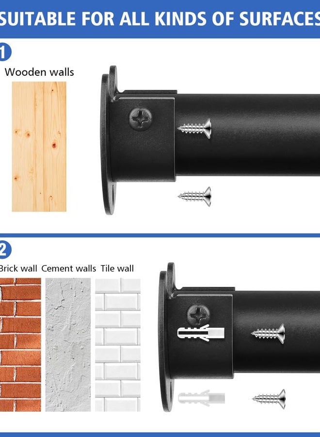FIRJOY Closet Rods for Hanging Clothes - Heavy Duty, Length Adjustable (Black, 30.5" - 40") - Image 4