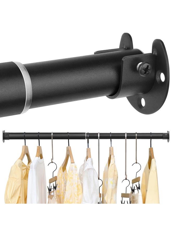 FIRJOY Closet Rods for Hanging Clothes - Heavy Duty, Length Adjustable (Black, 30.5" - 40") - Image 1