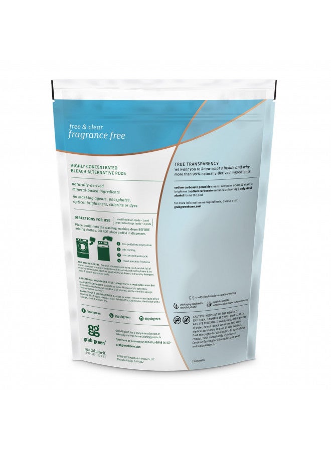 Grab Green Natural Bleach Alternative Pods, Non-Chlorine Bleach, Fragrance Free, Unscented/Free & Clear, 24 Loads - Image 2
