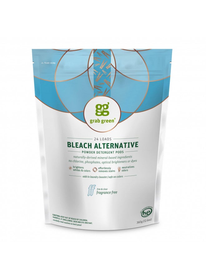 Grab Green Natural Bleach Alternative Pods, Non-Chlorine Bleach, Fragrance Free, Unscented/Free & Clear, 24 Loads - Image 1