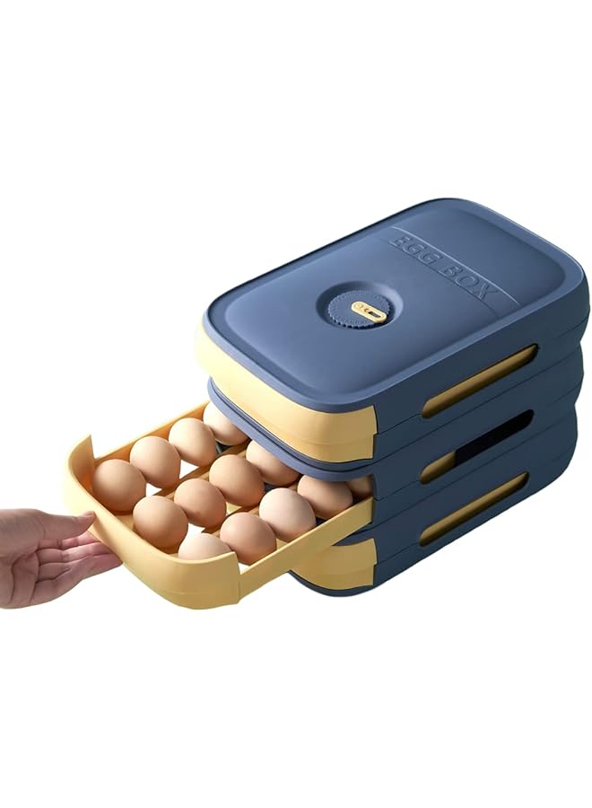 Loloty Egg Holder For Refrigerator Auto Scrolling Egg Storage Box Hold Up To 21 Eggs Anti Slip Kitchen Egg Container - Image 1