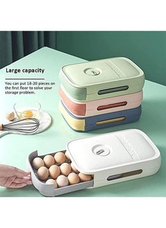 Loloty Egg Holder For Refrigerator Auto Scrolling Egg Storage Box Hold Up To 21 Eggs Anti Slip Kitchen Egg Container  - Image 3