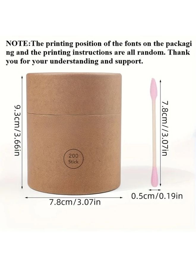 مجموعة أعواد الخيزران الخضراء ذات النهايتين 200 قطعة ناعمة قابلة للاستعمال لمرة واحدة متعددة الأغراض محمولة - Image 5