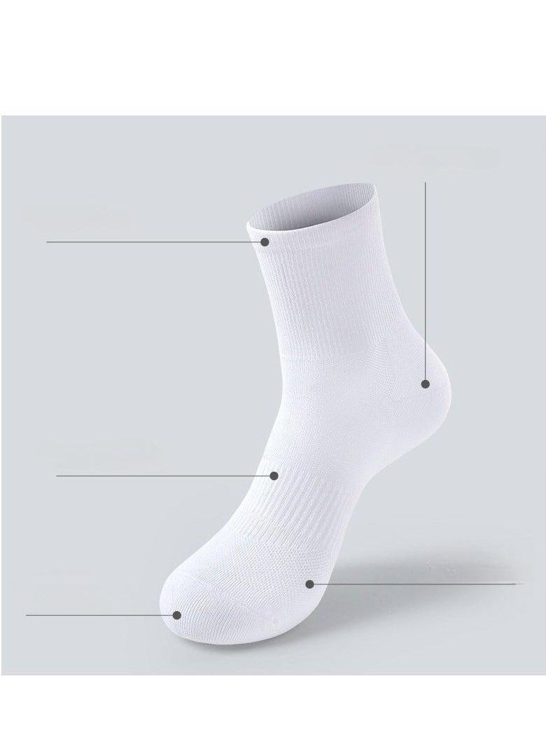 شرابات رجالي مجموعة مكونة من 10 زوج أبيض جوارب رجالي عالية الجودة مقاس موحد مناسب للجميع - Image 4