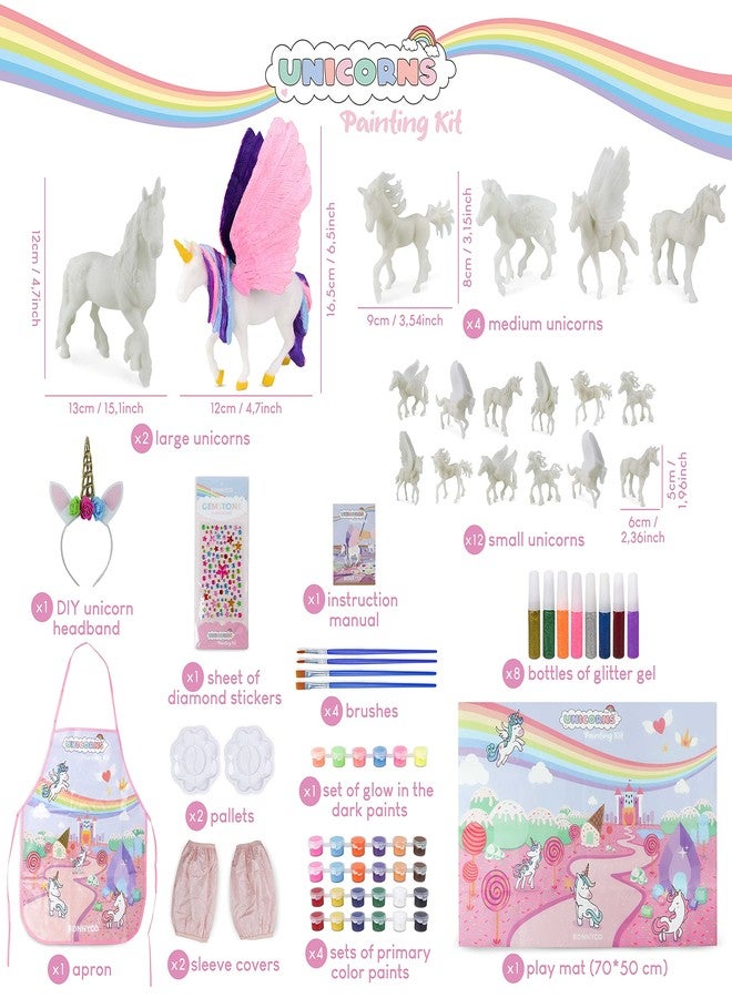 BONNYCO Unicorns Gifts for Girls Painting Kit with 18 Figurines, Painting for Kids with Glow in The Dark. Girl Toys 3 4 5 6 7 8 9 10 Years, Crafts Kids Gifts, Birthday, Christmas. Unicorn Toys Niñas - Image 2