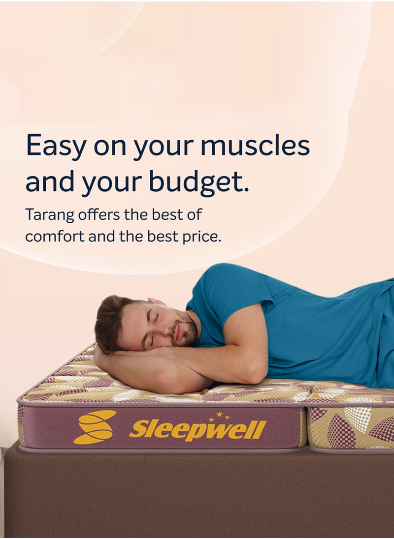 Sleepwell - Tarang Foldable Mattress, PU Foam, Neem Fresche Technology, Single Bed Size With Storage Cover, 190L X 90W X 10H XM, 179900087329 - Image 1