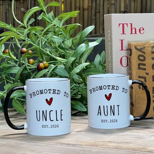 Kadiak Promoted to Aunt & Uncle 2026 Mug Set, Pregnancy Announcement Gifts, Pregnancy Reveal Announcement Gifts, First Time Uncle & Aunt Gift, Baby Reveal Publicity Gift 11oz - Image 4