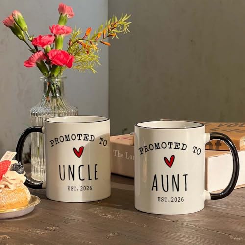 Kadiak Promoted to Aunt & Uncle 2026 Mug Set, Pregnancy Announcement Gifts, Pregnancy Reveal Announcement Gifts, First Time Uncle & Aunt Gift, Baby Reveal Publicity Gift 11oz - Image 3