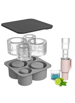 XiuWoo Silicone Ice Cube Tray for Tumbler 40oz 30oz 20oz Hollow Cylinder Ice Mold with Lid for Whiskey, Drinks, Coffee,Juice  - Image 1