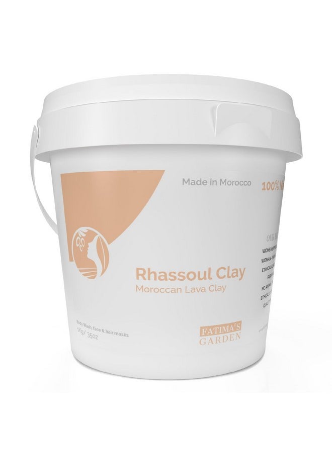 Fatima's Garden - Rhassoul Clay 100% Natural Moroccan Ghassoul Clay Powder For Face Hair & Hammam; Cleansing And Softening & Purifying For The Skin/Hair Vegan Crueltyfree 35Oz / (1Kg) - Image 1